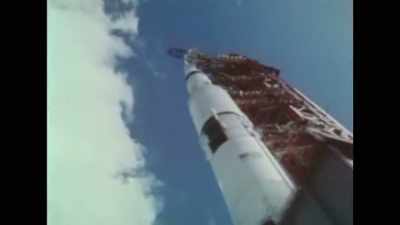 It will carry three men
and equipment to the moon and back. - American Moon