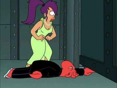 It won't move.
The door release is on the other side. - Futurama