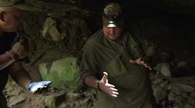 ‐ It would've had a wooden
handle about that long on it, - Lost Gold of World War II