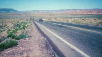"It's 140 degrees on this
pavement right here." - Shadow of a Wheel