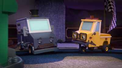 It's a ghost car.
I'll hang these around your office. - Mighty Monsterwheelies