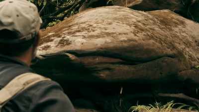 IT'S A ROCK PAINTED
TO LOOK LIKE A SNAKE. - Expedition Mungo