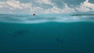 It's a short enough crossing,
but it can still be a dangerous one. - Prehistoric Planet