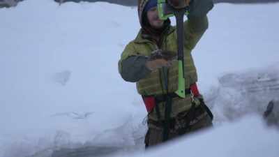 It's about that deep.
One foot deep. - Life Below Zero: Next Generation