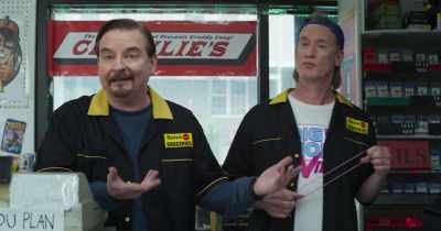 - It's about him working here.
- Wow. Meta. - Clerks III