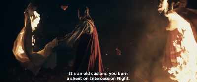 It's an old custom: you burn
a sheet on Intercession Night, - Gogol. Viy