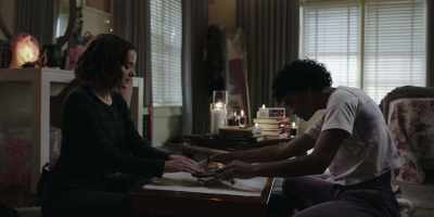 It's called scrying.
The deceased use the mirror - The In Between