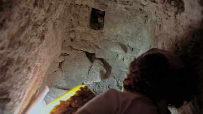 It's cramped, brutally hot work, - Lost Treasures of the Maya