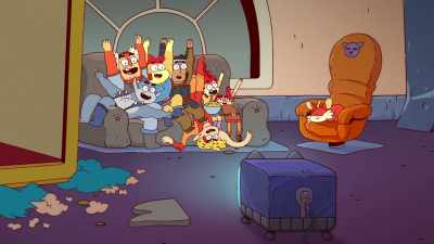 -It's my favorite part.
-[on TV]  Silver... [continues] - ThunderCats Roar