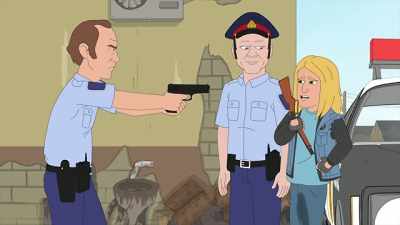 It's going down! Get ready
for a beat-down, Cuban assassin style! - Trailer Park Boys: The Animated Series