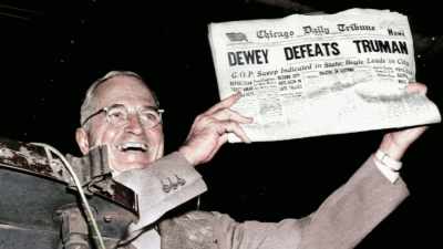 ITS HEADLINE GIVES TRUMAN
THE LAST LAUGH. - America in Color