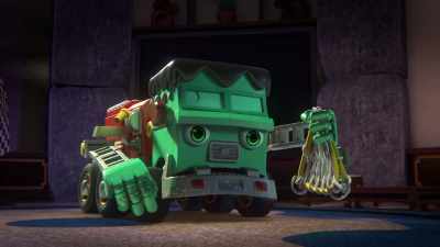 -It's just a net. Let's motor!
-[engine revs] - Mighty Monsterwheelies