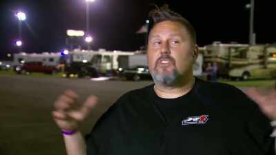 It's just hunting real bad.
Up 2400, and after burnouts, - Street Outlaws No Prep Kings Team Attack