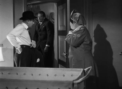 It's Milford Strickland's secretary - Bud Abbott Lou Costello Meet the Killer Boris Karloff