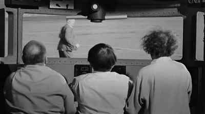 - It's Moe! Moe's driving it.
- What are you doing? - The Three Stooges in Orbit