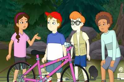 It's not doing us any good there.
Hang onto my feet! - The Magic School Bus Rides Again