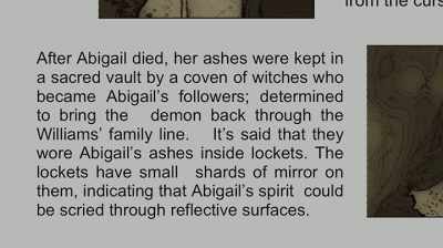 It's said that they wore
Abigail's ashes inside - Blood Pageant