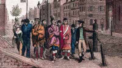 Its streets filled with both
newcomers and Native peoples, - Benjamin Franklin