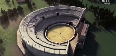 Its structure,
made up of radiating walls, - Roman Megastructures