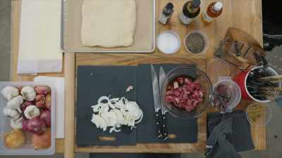 It's the chicken livers,
onions, shallots - No Recipe Road Trip With the Try Guys