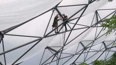 It's the dome's geodesic design
that holds the secret - Europe From Above