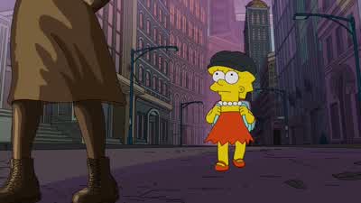 It's the Fearless Girl statue. - The Simpsons