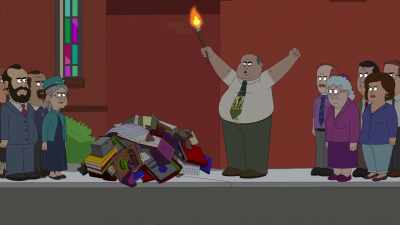 It's time to burn every hellish handbook
and demonic diary that we've confiscated, - Paradise PD
