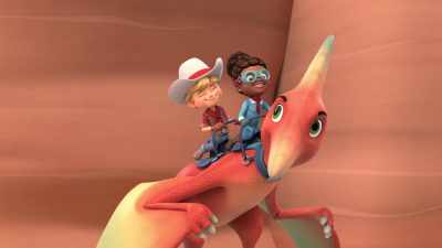 It's time to giddy-up,
up, and away! - Dino Ranch