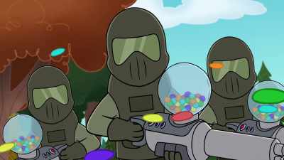 It's war, but with paint and fun!
Always wear protective eye gear. - The Epic Tales of Captain Underpants