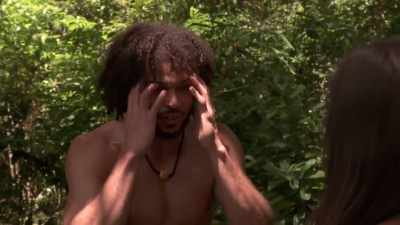 - I've been thinking about this moment.
- You haven't? What will it be, what will it be? - Naked and Afraid of Love