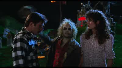 I've got a card here somewhere Here who do I have to killHere hold that for me will youThere you go You don't have to kill anybodyAh possession GoodBetelgeuse Learn to throw your voice Fool your friends Fun at parties - Beetlejuice