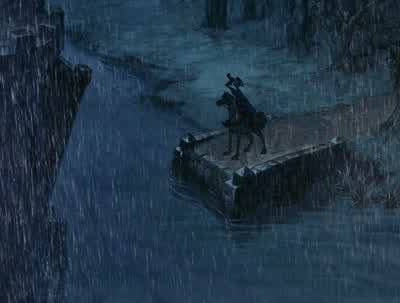 Who goes there PellinoreIt's Pellinore dash it allI've got big news from London Big newsCome on man Drop the bridgeWell Big news ehWell can't wait for the London TimesFirst edition won't be out for at least 12 hundred yearsArchimedes would you mind - The Sword in the Stone
