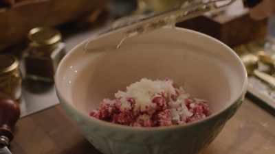I've got some good
minced lamb in the bowl - Nigella: At My Table