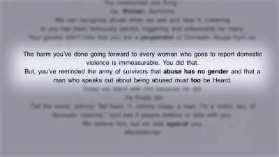 I've heard from men who
have been, uh, abused, - Depp V Heard