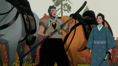 -I've never faced a naginata.
-[horse snorts] - BLUE EYE SAMURAI