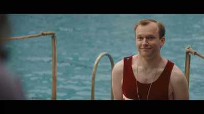 I've seen her dog paddle.
Maybe she could race a German shepherd. - Young Woman and the Sea