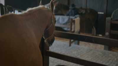 -[James, singing]
♪ Nowhere else I'd rather be ♪ - Mistletoe Ranch