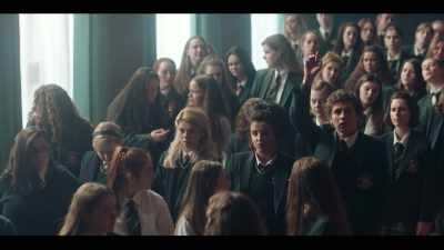 James will be the first ever boy to study
here at Our Lady Immaculate College. - Derry Girls