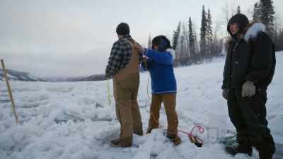 JAMEY: The only problem with
being laced in the back, if - Life Below Zero: First Alaskans