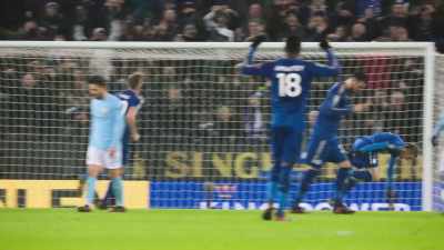 Jamie Vardy to equalize, - All or Nothing: Manchester City