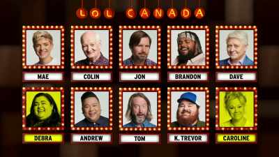 [Jay] Caroline and Deb get the
yellow card party started, - LOL: Last One Laughing Canada