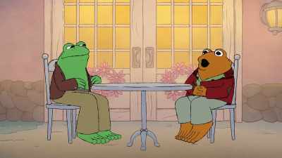 [jazz music playing] - Frog and Toad