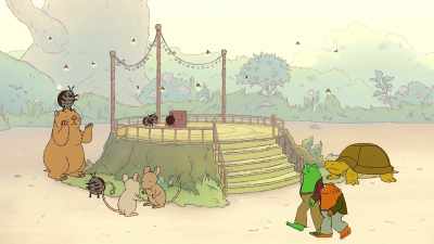 [jazz music playing] - Frog and Toad