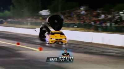 Jeff Lutz... [indistinct]
Gets the win. - Street Outlaws No Prep Kings Team Attack