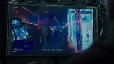 - Jessica's entering
the arcade now. - FBI