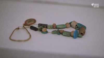 Jewellery carefully crafted
from bone, shells and stones. - Raiders of the Lost Past with Janina Ramirez