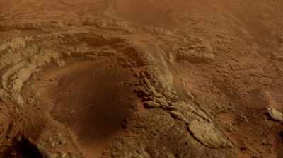 Jezero Crater is a rugged,
cracked landscape, - Mars: One Day on the Red Planet