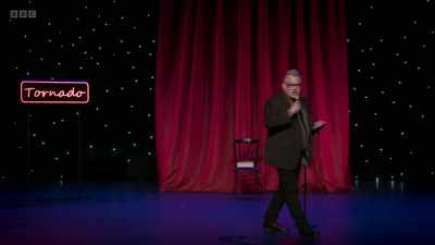 "Jimmy Carr. Nothing is off limits
as Jimmy Carr serves up - Stewart Lee: Tornado