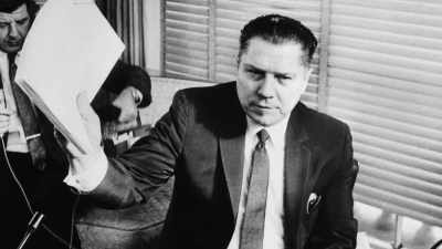 Jimmy Hoffa uses his
mob ties to figure out - History's Greatest Heists with Pierce Brosnan