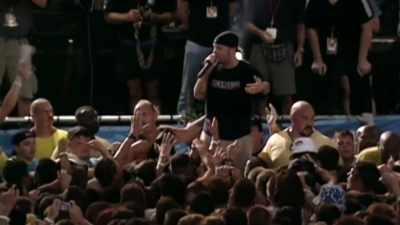 JOHN: A normal Limp Bizkit show,
he doesn't jump - Woodstock 99: Peace Love and Rage